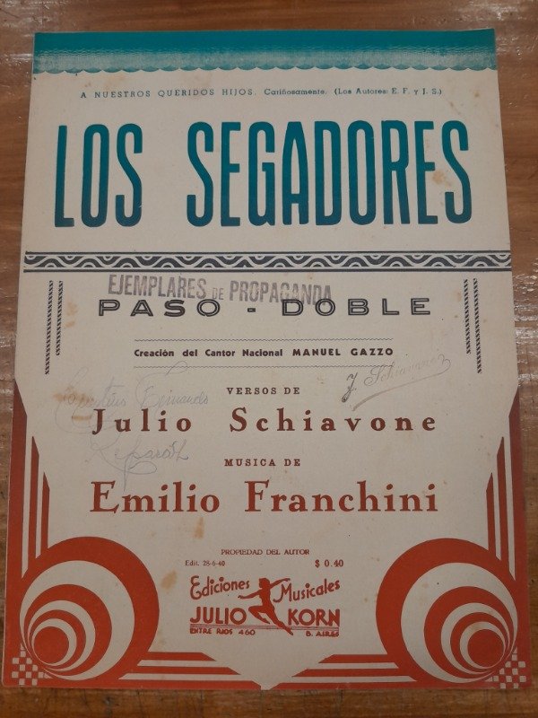 Producto - Los segadores Paso doble partitura - Schiavona Franchini