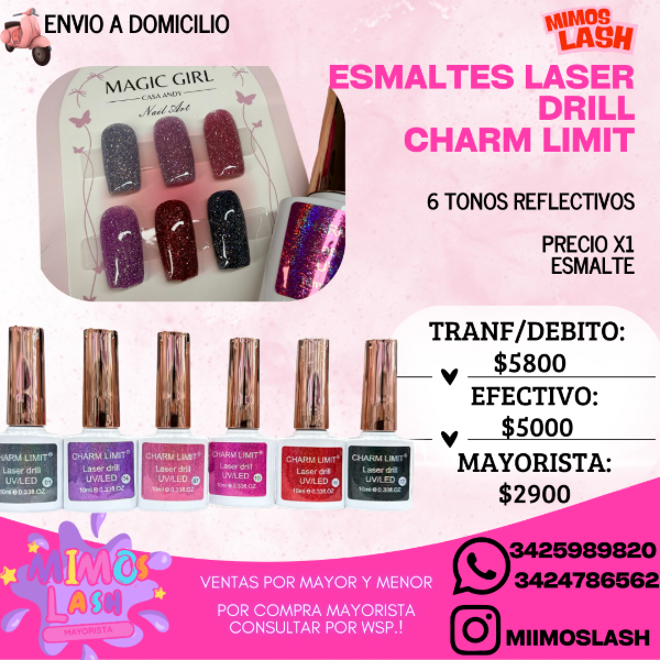 Producto - ESMALTES LASER DRILL CHARM LIMIT