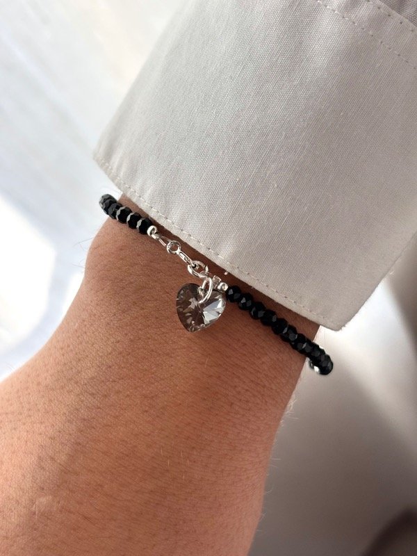 Producto - Pulsera cristal de roca heart dark