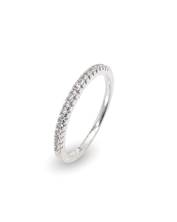 Producto - Anillo de Plata Medio-Sin Fin, Zircon Blanco - 2