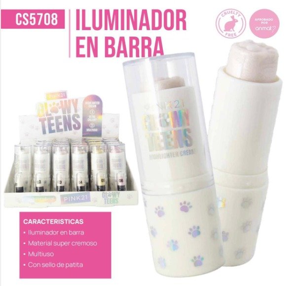 Producto - Iluminador en barra glowy teens - TEI