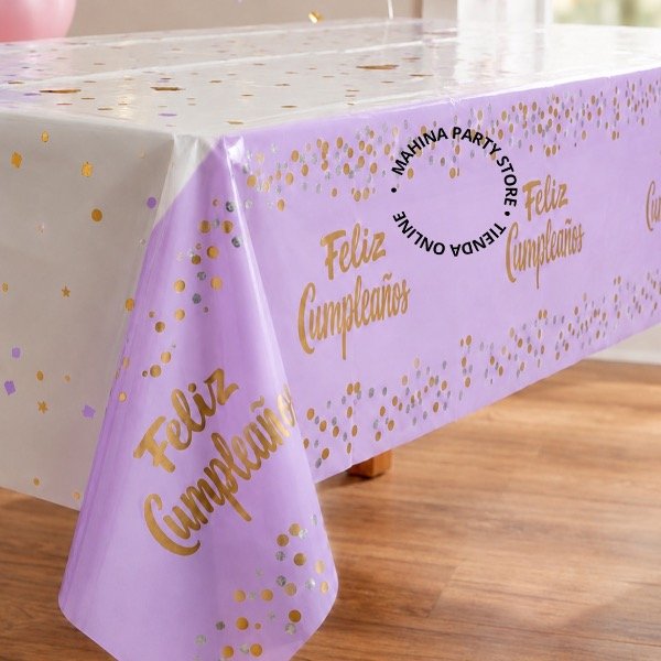 Producto - Mantel Feliz cumpleaños lila
