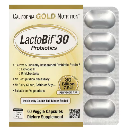 Producto - California Gold Nutrition, Probióticos LactoBif 30, 30.000 millones de UFC