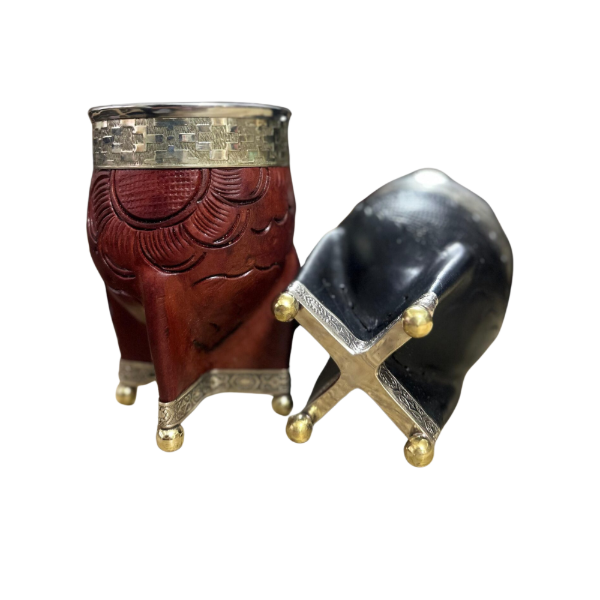 Producto - Imperial base completa alpaca y pelota de bronce guarda cuero marron pujado