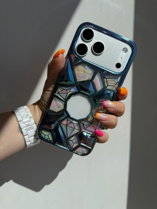 Producto - Case diamantes celeste