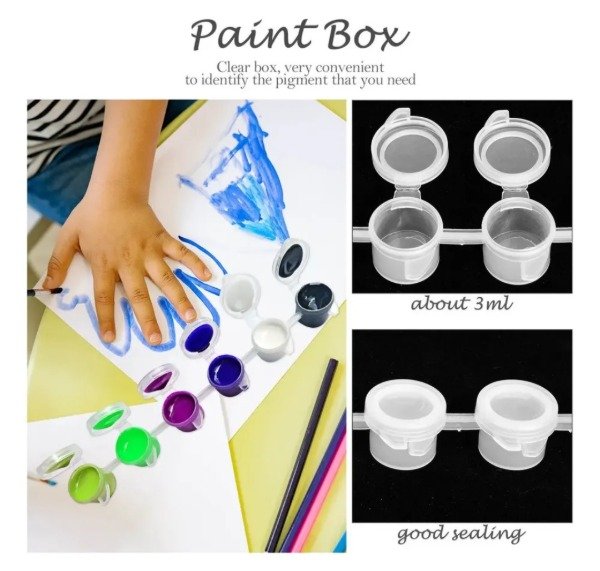 Producto - Tira de 6 tarritos llenos de pintura por 10 unidades