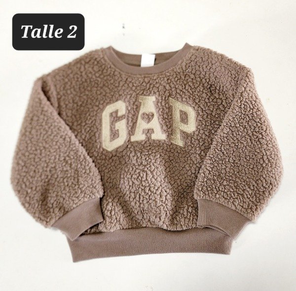 Buzo sherpa gap talle 2 chocolate — imagen 2