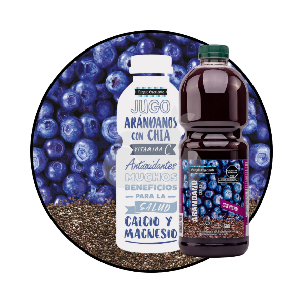 Producto - Jugo de Arándanos con Chía "Cuarto Creciente" (x 1.5 L)