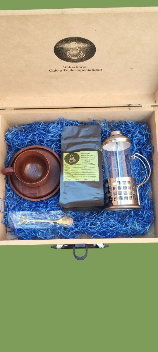 Producto - Regalo Especial Valija de madera con kit de café Premium