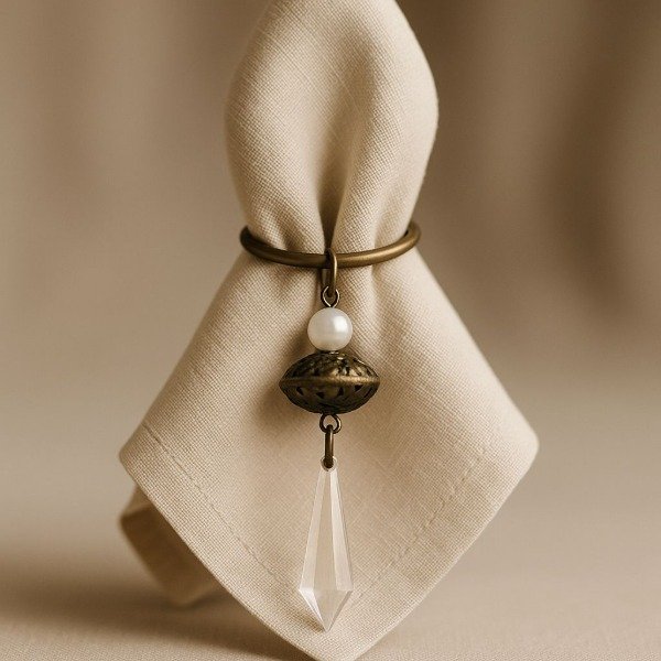 Producto - Servilleteros X4 unidades perla bronce