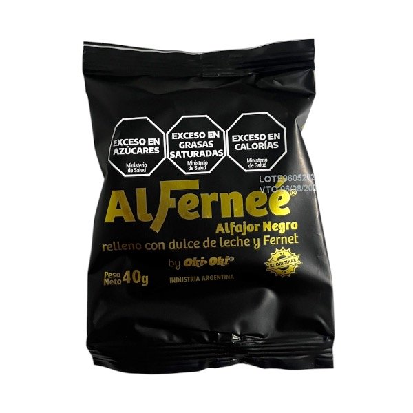 Producto - Alfajor Negro AlFernee Dulce de Leche y Fernet 40g