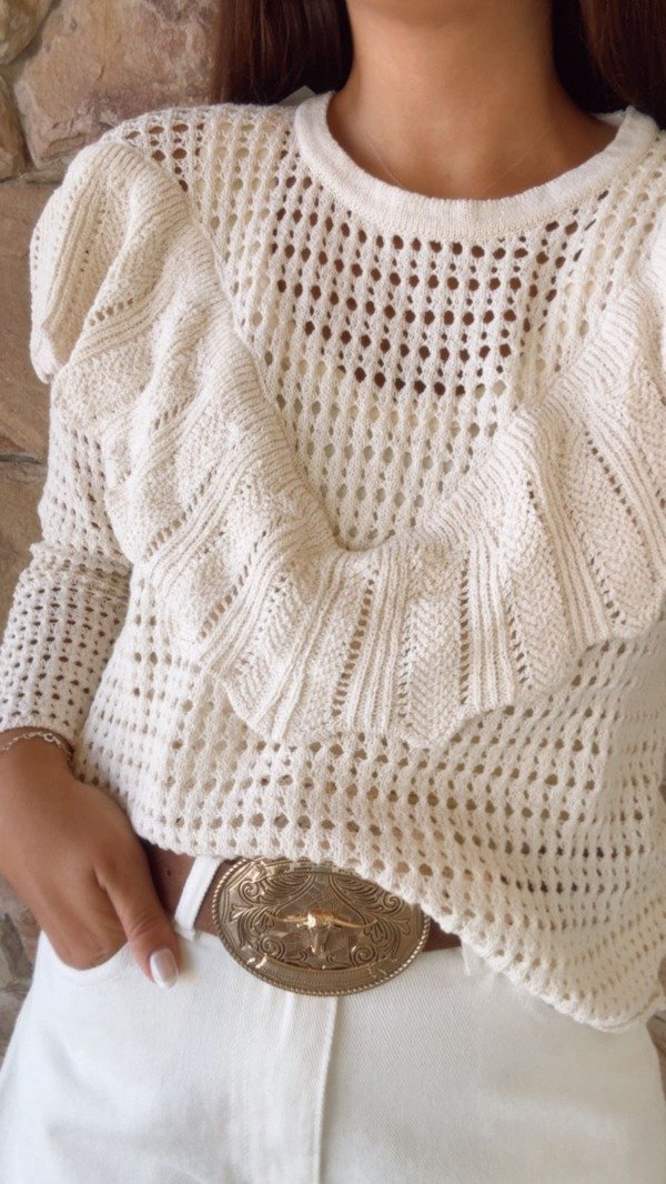 Producto - SWEATER CALADO CON VOLADOS