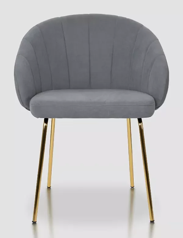 Producto - Sillon shell color Gris Oscuro con patas doradas