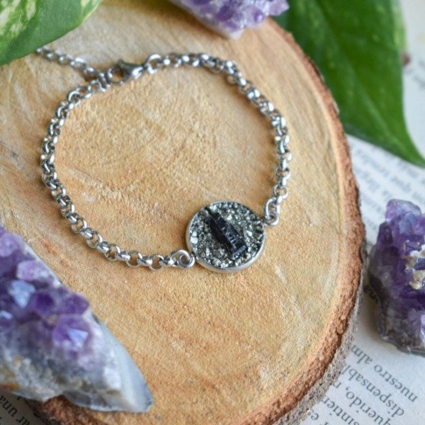 Producto - Pulsera Merit con Pirita y Turmalina