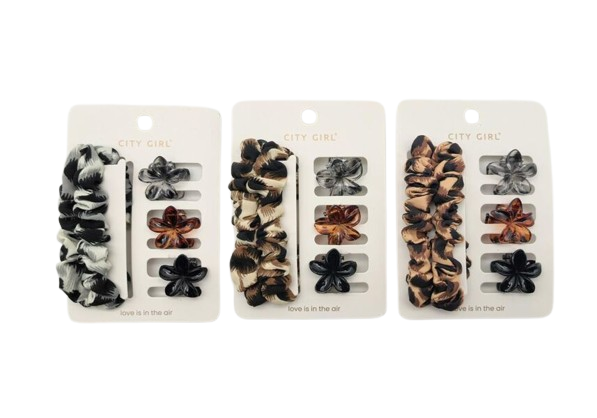 Producto - KIT DE COLITAS ANIMAL PRINT + 3 BROCHECITOS DE FLORCITAS - GEN-0001