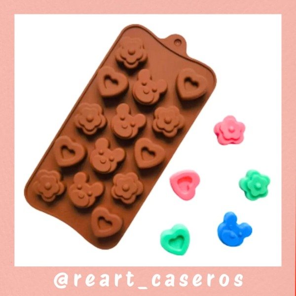 Producto - Moldo Bombonero Oso Flor Corazón