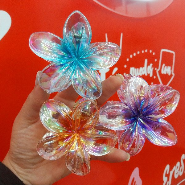 Producto - Broches flores hawaiano tornazolado