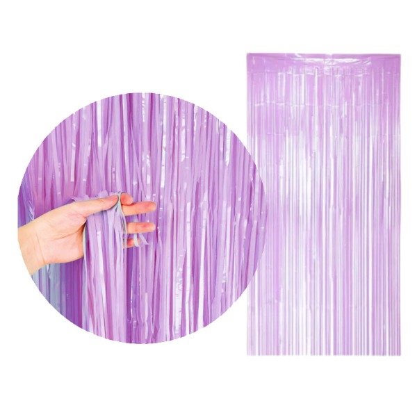 Producto - Cortina lluvia pastel color violeta
