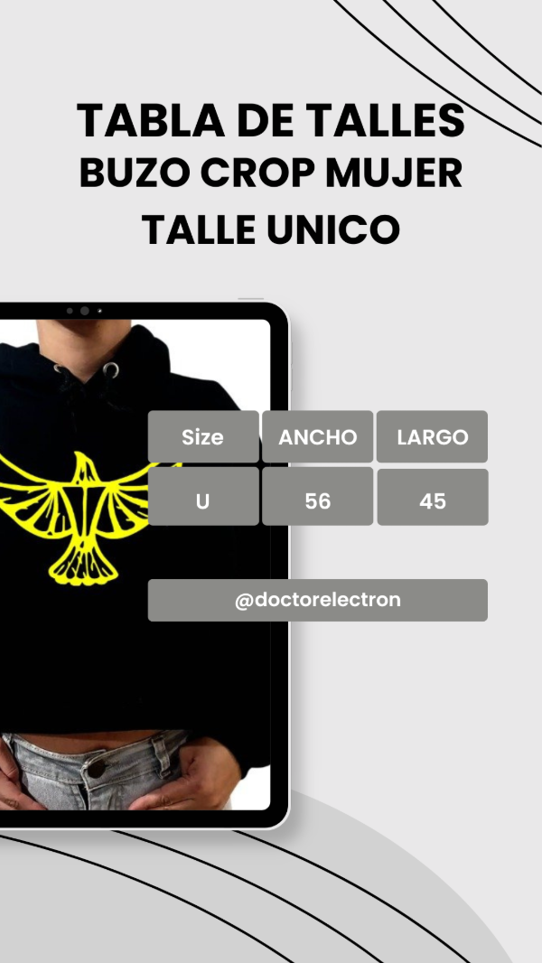 Producto - TABLA DE TALLE BUZO CROP MUJER