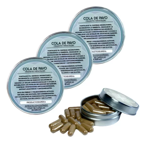 Producto - Pack X 3 Cola De Pavo - Extracto Concentrado - Cápsulas