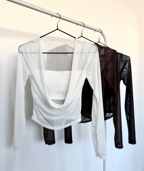 Producto - REMERA TUL LISO BUCHE MANGA LARGA CON BANDO INTERNO