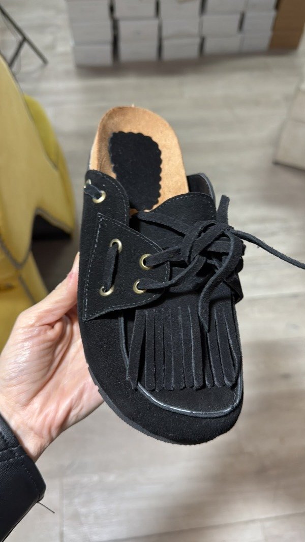 Producto - ZUECOS MIMI gamuza negra