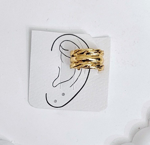 Producto - Cuff Acero Dorado Tres Rayas trabajadas