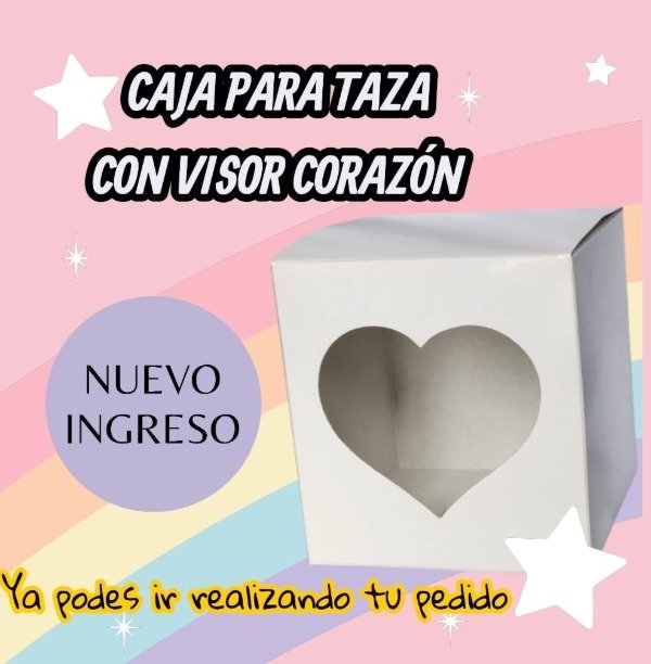 Producto - CAJA PARA TAZA CON VISOR CORAZON