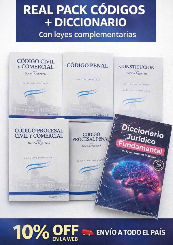Producto - Pack códigos x5 con leyes complementarias + diccionario jurídico