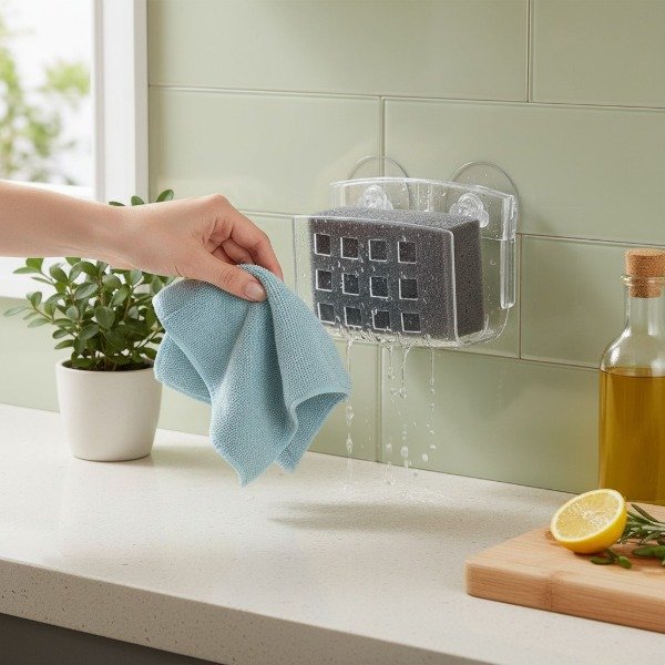 Producto - PORTA ESPONJA DE ACRILICO CON SOPAPA