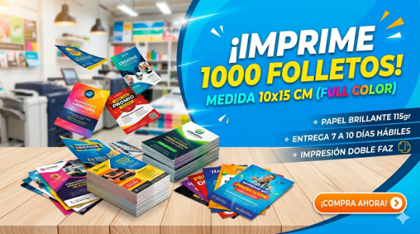 Producto - 1000 Folletos / Volantes . 10x15 Full Color Doble Faz, 115 G