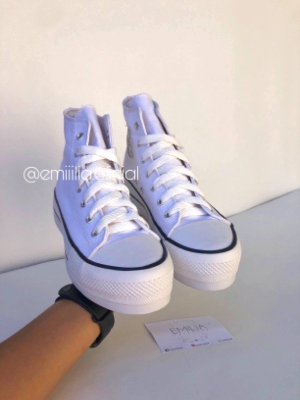 Producto - BOTITAS PLATAFORMA BLANCO LONA