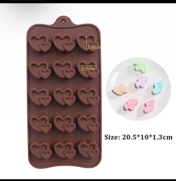 Producto - Molde de silicona bombón corazon doble