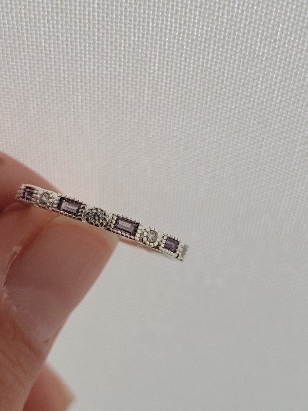 Producto - Anillo lila con cúbic Plata 925 t. 16 - 0