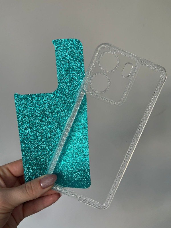 Producto - Tpu Brillos 2 en 1 turquesa