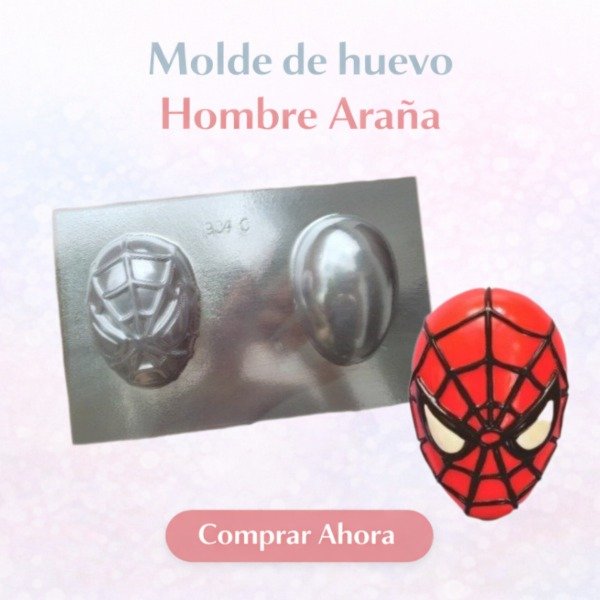 Producto - Molde para 1 huevo de pascua 10cm x 7cm Spiderman paq x 10 unid