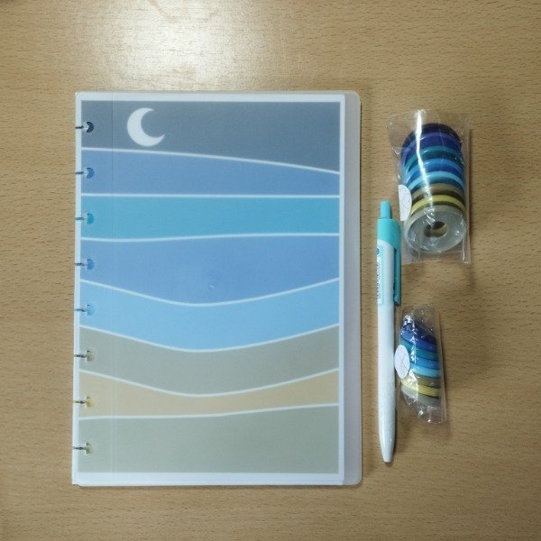 Producto - Cuaderno Playa A5 con Discos - 3 al cubo