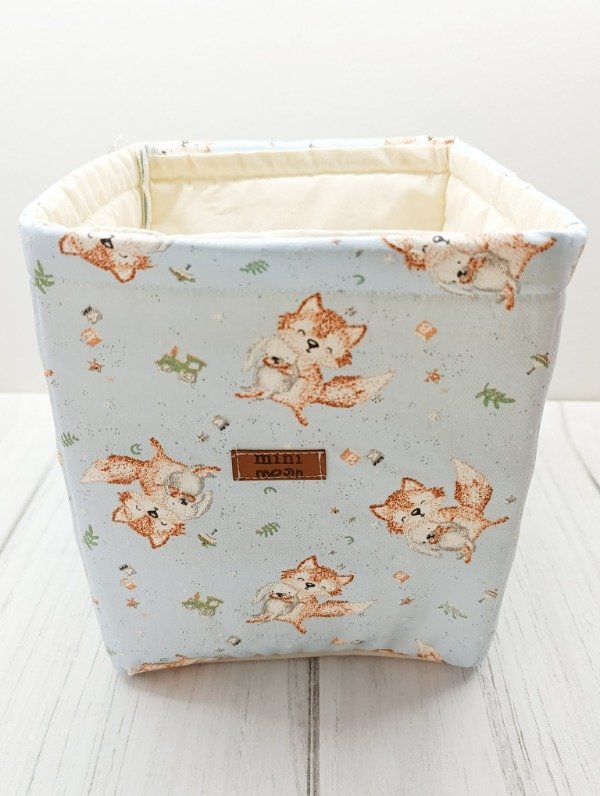 Producto - CONTENEDOR CUBO ORGANIZADOR ZORRITO CELESTE