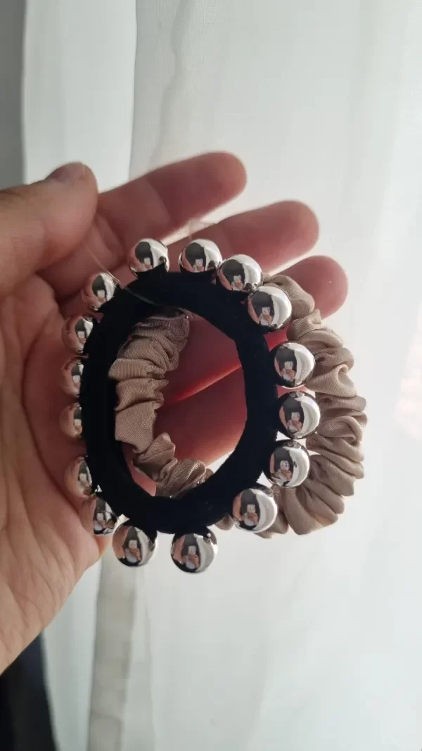 Producto - Scrunchie + colita con perlitas duo