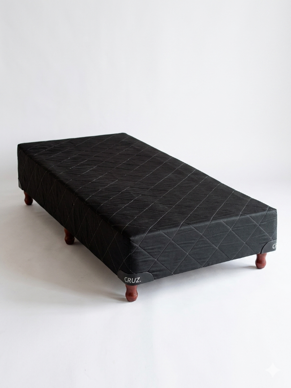 Producto - Box para base sommier 1Pz.marca CRUZ 190x80cm microfibra matelasse