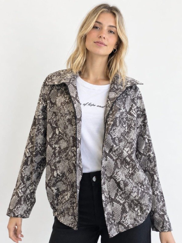 Producto - Campera Over con pinzas Bengalina Print (Art. 6224) - 0