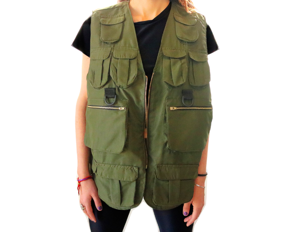 Producto - Chaleco FOTÓGRAFO 12 bolsillos color verde