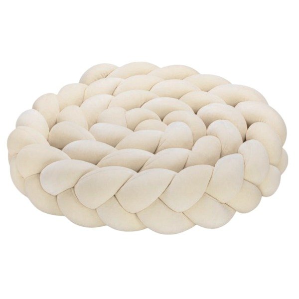 Producto - Chichonera Trenzada de Plush 3 Cabos - Vainilla