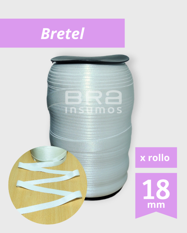 Producto - Bretel 18 mm Rasado - Blanco (x Rollo)