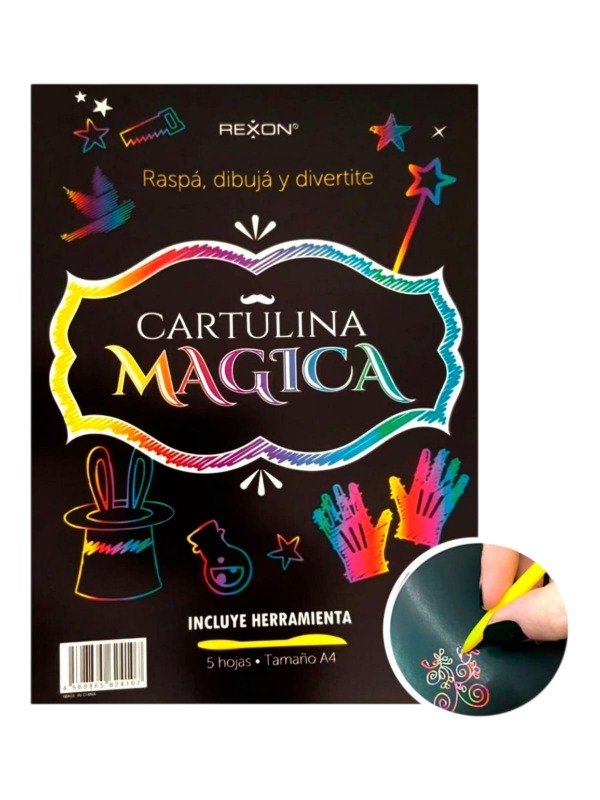 Producto - Cartulina Mágica Rexon Set A4 x5 + Herramienta