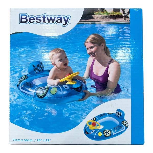 Producto - SALVAVIDAS AUTITO CELESTE BESTWAY
