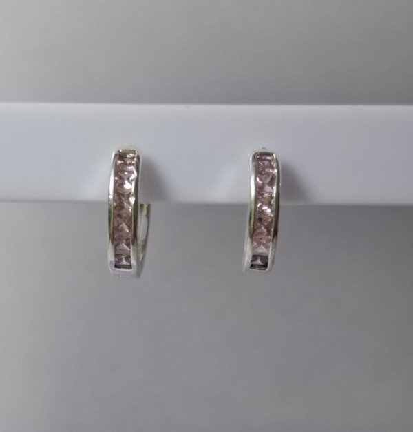 Producto - Argollitas cuadraditos rosa