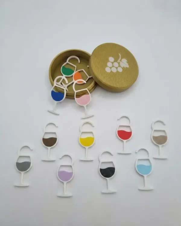 Producto - Identificadores para copas de colores con CAJA /  Pack x 12 unidades