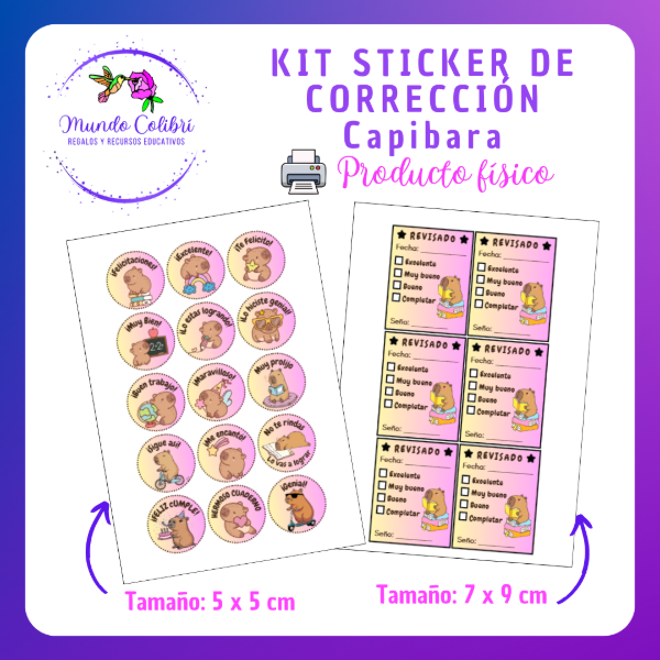 Producto - Kit Sticker de Corrección: Capibara (Impreso)