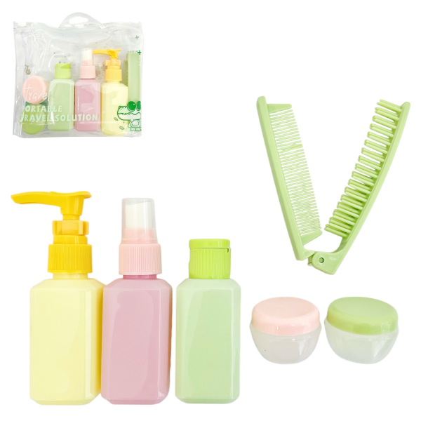 Producto - Set de botellas de viaje con peine